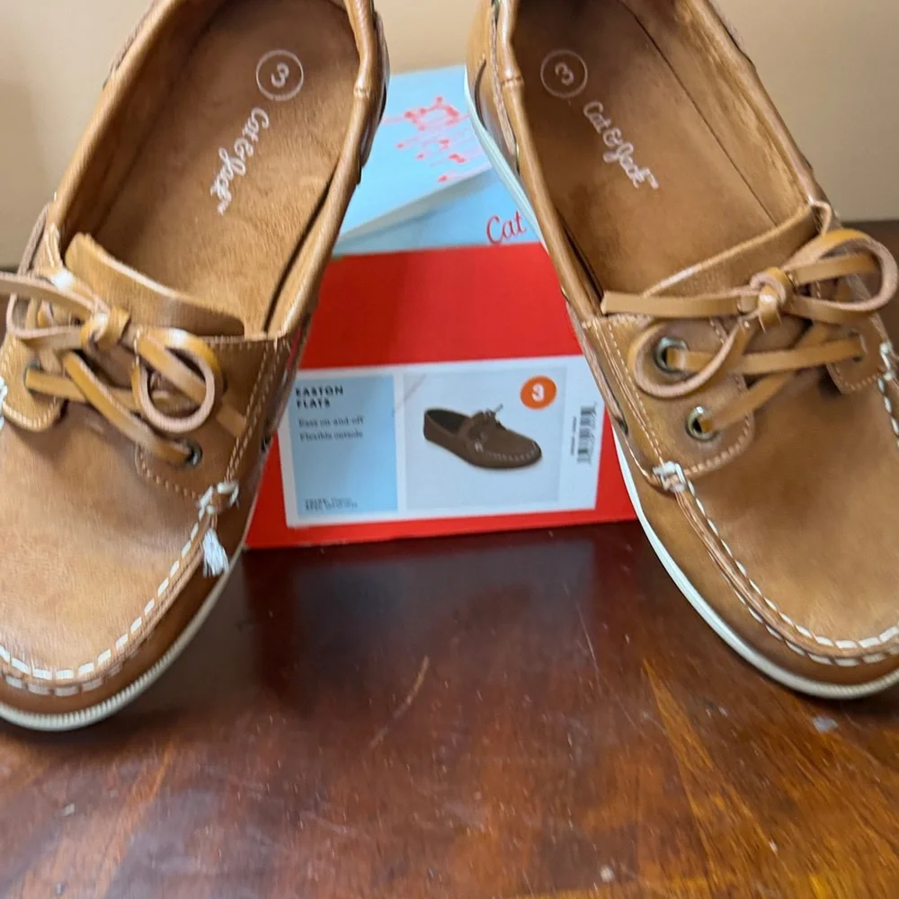Cat & Jack‎ Tan Leather Boat Shoes